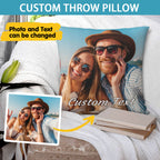 Custom Photo & Text Pillow Double-Sided | Personalized Love Keepsake for Couples, with Optional Insert
