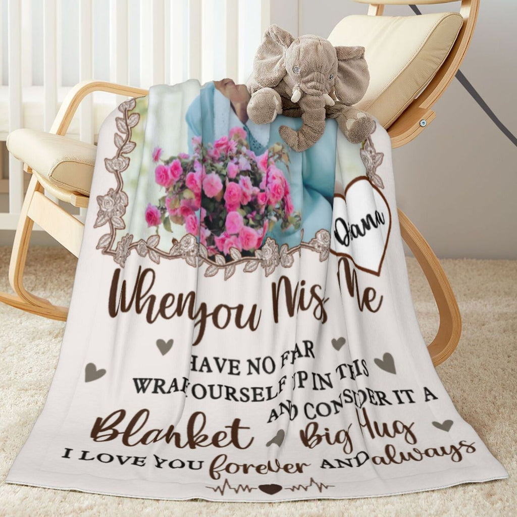 Personalized Memorial Blanket with Photos - In Loving Memory Flannel Throw, Sympathy & Remembrance Gift