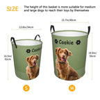 Custom Large Dog Toy Storage Organizer | Personalized Collapsible Bin for Toys, Food, Blankets & Living Room