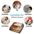 Custom Pet Blanket with Photo & Name | Personalized Flannel Throw for Dogs, Best Memorial or Gift for Pet Owners (Style 2)