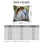 Multiple size options for custom photo throw pillow, suitable for bed, sofa and home decor