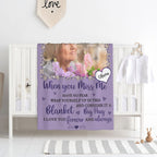 Sentimental quote on custom memorial blanket, warm comfort for grieving family and friends