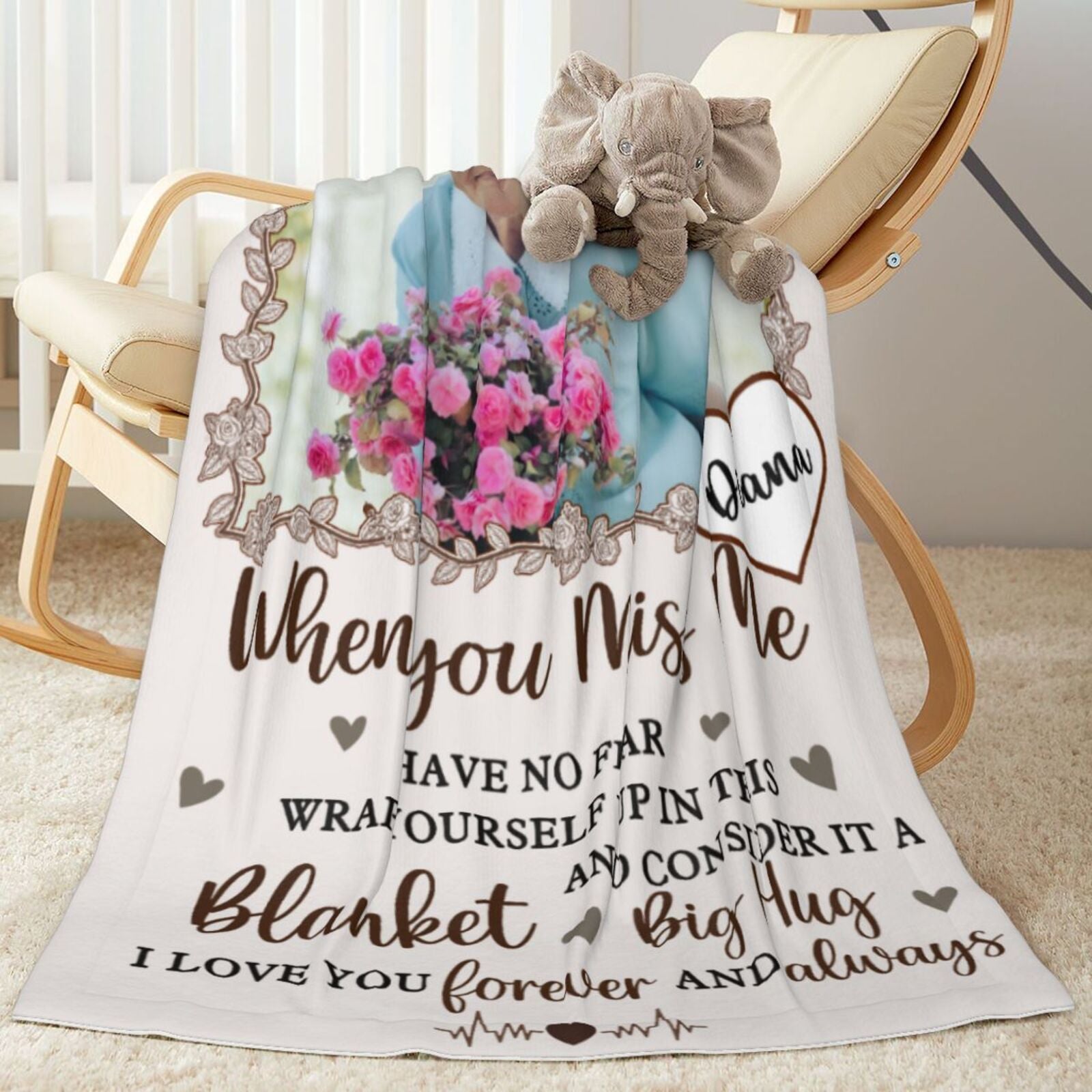 Soft plush flannel material of memorial blanket, warm and comforting for daily use