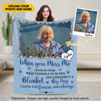Custom memorial blanket made with your uploaded photo and name, heartfelt in loving memory keepsake