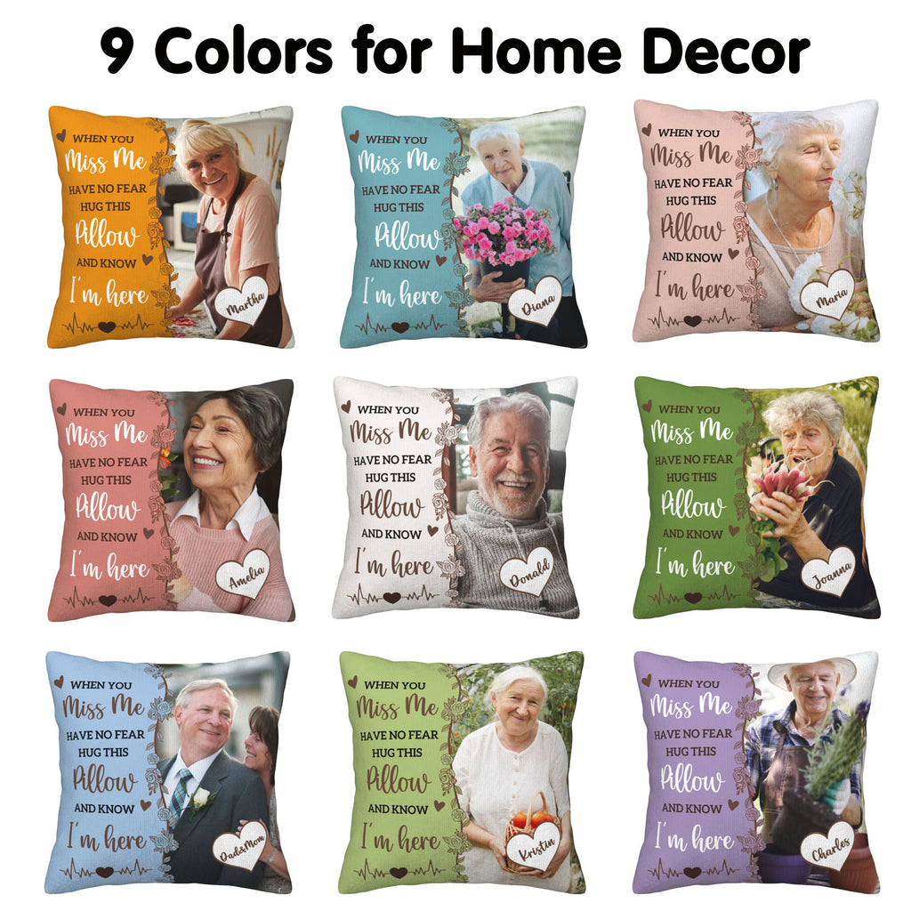 9 color options for personalized memorial pillow, versatile for home decor and sympathy gifts