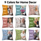 9 color options for personalized memorial pillow, versatile for home decor and sympathy gifts