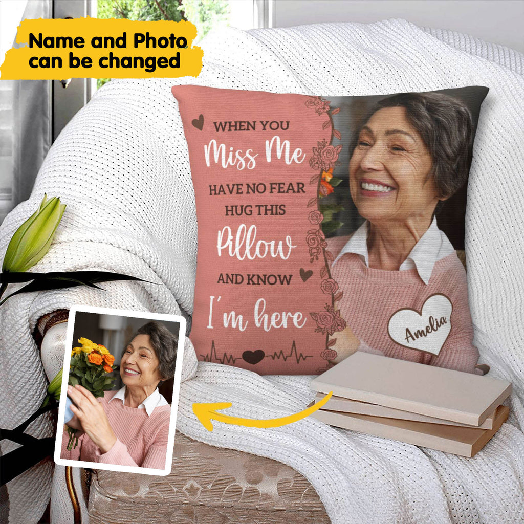 Custom memorial pillow with personalized photo and name, keepsake to cherish precious memories