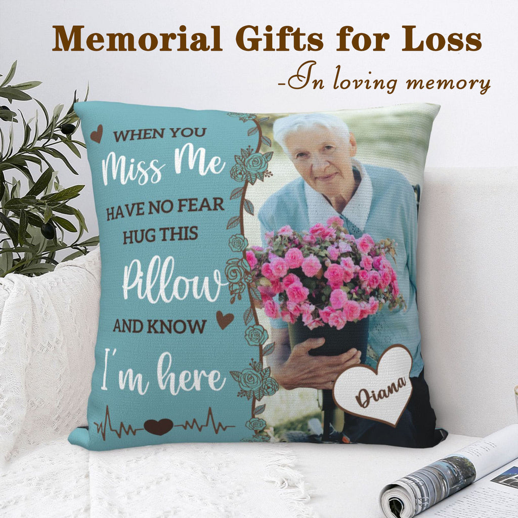 Thoughtful memorial throw pillow as sympathy gift, perfect for bereavement and remembrance