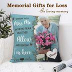 Thoughtful memorial throw pillow as sympathy gift, perfect for bereavement and remembrance