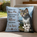 Personalized pet memorial throw pillow with photo and name, heartfelt sympathy gift for dog or cat loss