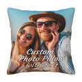 Custom double-sided throw pillow with personalized photo and text, unique keepsake for home and gifts