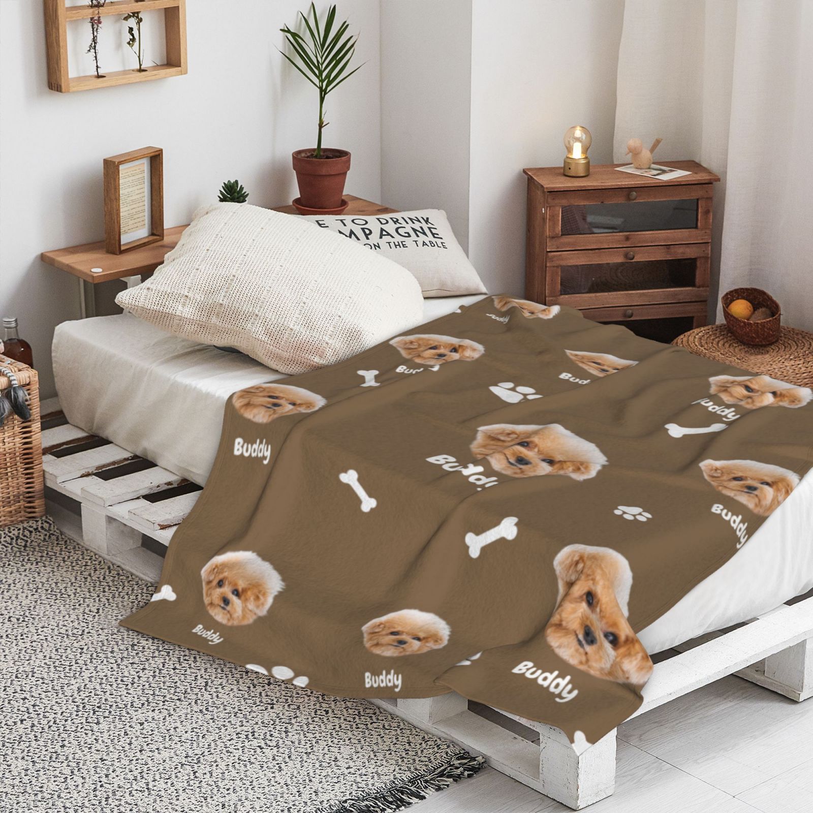 Soft custom pet blanket for lounging, warm and cozy for daily use at home