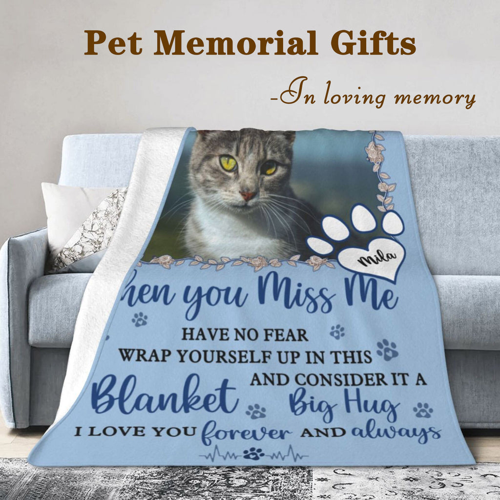 Thoughtful pet memorial blanket as sympathy gift for pet loss, warm keepsake to remember beloved furry friends