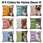9 color options for custom pet memorial pillow, versatile for home decor and pet sympathy gifts