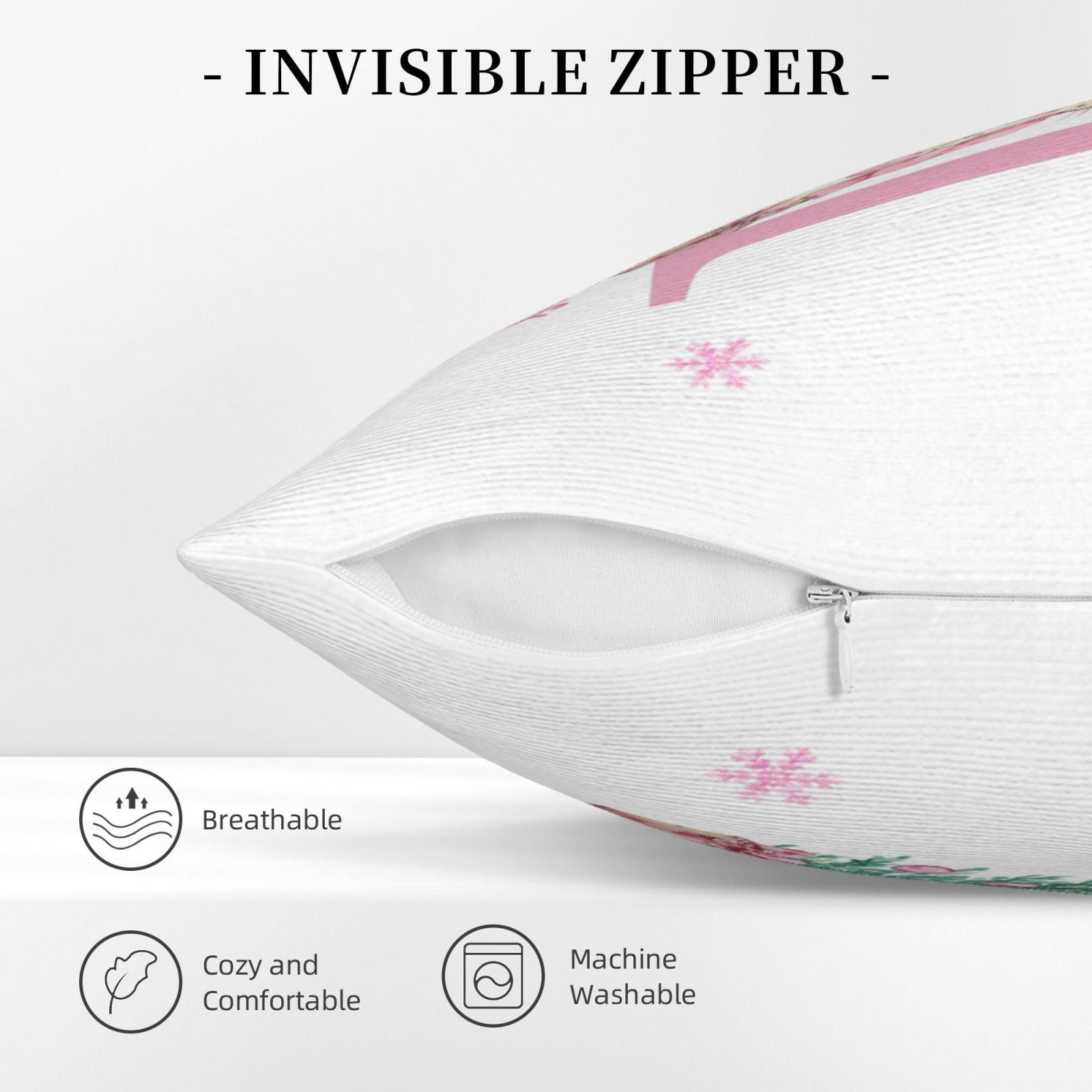 Invisible zipper on Peter Rabbit pillow cover, easy to insert and remove pillow insert